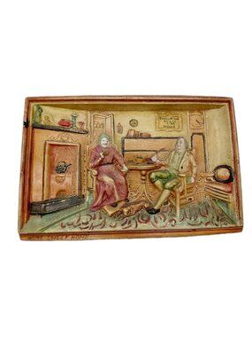 Chalk Ware Wall Hanging Home Sweet Home Vintage Chipped READ